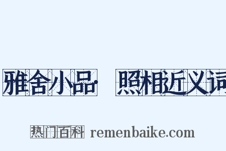 雅舍小品·照相近义词是什么意思的图片